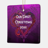 Personalized Our First Christmas Square Ornament (Links)