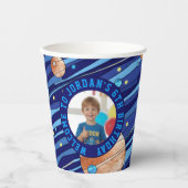 Personalized Outer Space Galaxy Birthday Papieren Bekers (Voorkant)