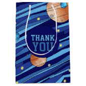 Personalized Outer Space Galaxy Birthday THANK YOU Medium Cadeauzakje (Voorkant)
