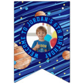 Personalized Outer Space Galaxy Kids Photo Vlaggetjes (Tweede vlag)
