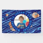 Personalized Outer Space Galaxy Photo Spandoek (Horizontaal)