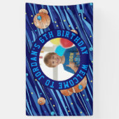 Personalized Outer Space Galaxy Photo Spandoek (Verticaal)