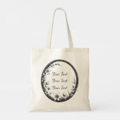 Personalized Oval Floral Frame Tote Bag (Achterkant)