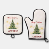 Personalized Oven Mitt and Pot Holders Set (Voorkant)