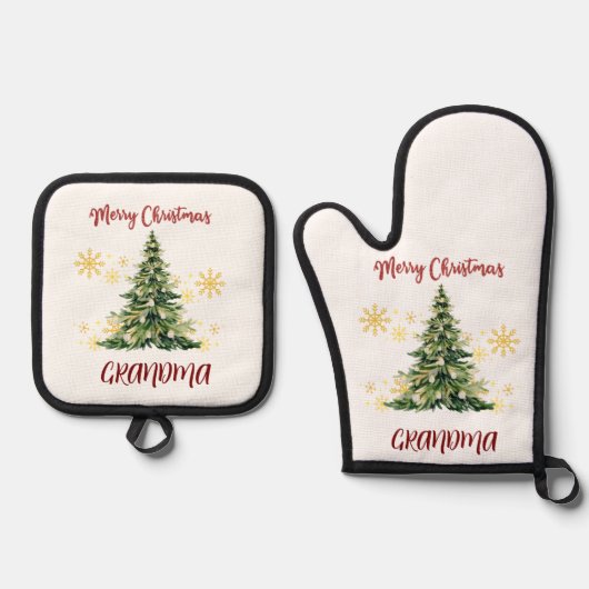 Personalized Oven Mitt and Pot Holders Set (Voorkant)
