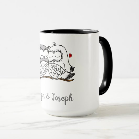 Personalized Owls Love Mok (Voorkant rechts)
