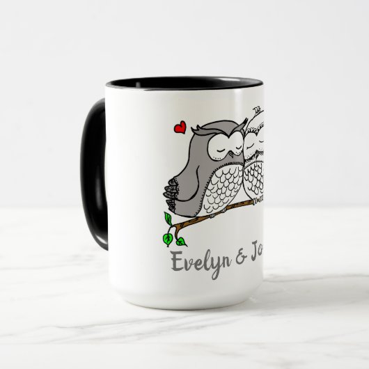 Personalized Owls Love Mok (Voorkant links)