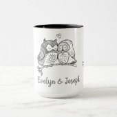 Personalized Owls Love Mok (Midden)