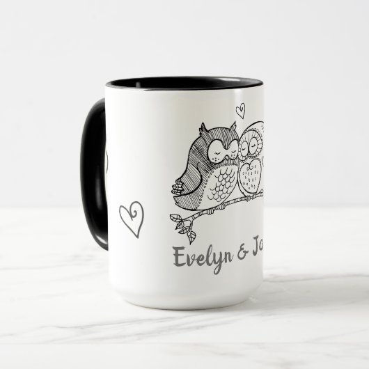 Personalized Owls Love Mok (Voorkant links)