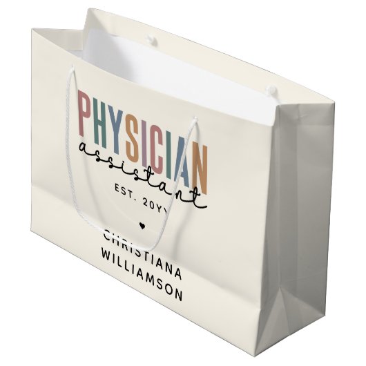 Personalized PA Physician Assistant Afstuderen Groot Cadeauzakje (Voorkant Gekanteld)