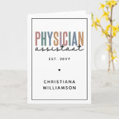 Personalized PA Physician Assistant Afstuderen Kaart (Gele Bloem)
