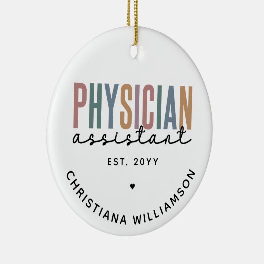 Personalized PA Physician Assistant Afstuderen Keramisch Ornament (Rechts)