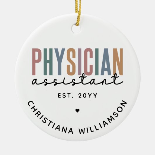 Personalized PA Physician Assistant Afstuderen Keramisch Ornament (Voorkant)