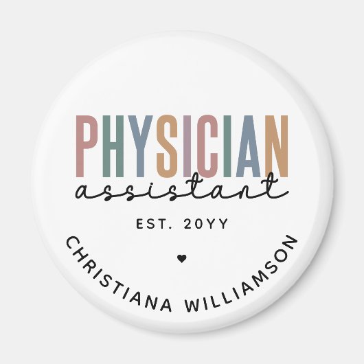 Personalized PA Physician Assistant Afstuderen Magneet (Voorkant)
