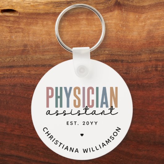 Personalized PA Physician Assistant Afstuderen Sleutelhanger (Voorkant)