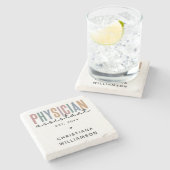 Personalized PA Physician Assistant Afstuderen Stenen Onderzetter (Zijkant)