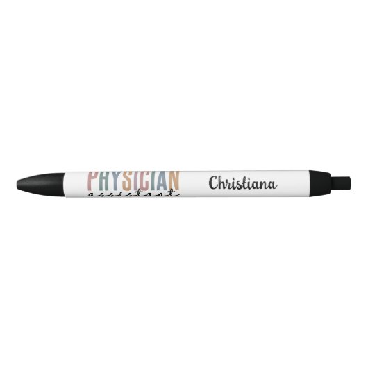 Personalized PA Physician Assistant Afstuderen Zwarte Inkt Pen (Voorkant)