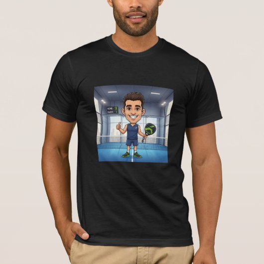 Personalized Paddle Player Cartoon Caricature T-shirt (Voorkant)
