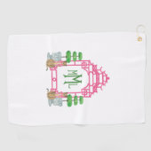 Personalized Pagoda Monogram iPhone 16 tough case Golfhanddoek (Horizontaal)