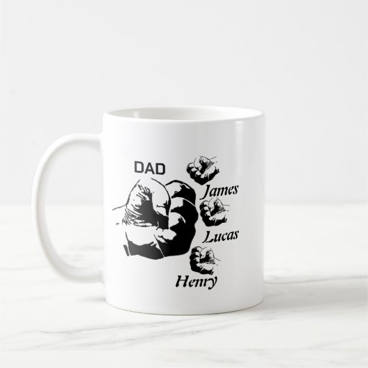 Personalized Papa mug, Custom Fathers Day mug (Gauche)