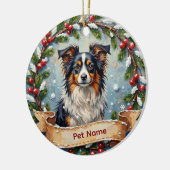 Personalized Papillon Christmas Keramisch Ornament (Links)