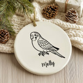 Personalized Parakeet Christmas Keramisch Ornament