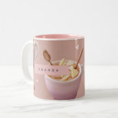 Personalized Pastel Apple Cinnamon Tea Pattern  Tweekleurige Koffiemok (Voorkant links)