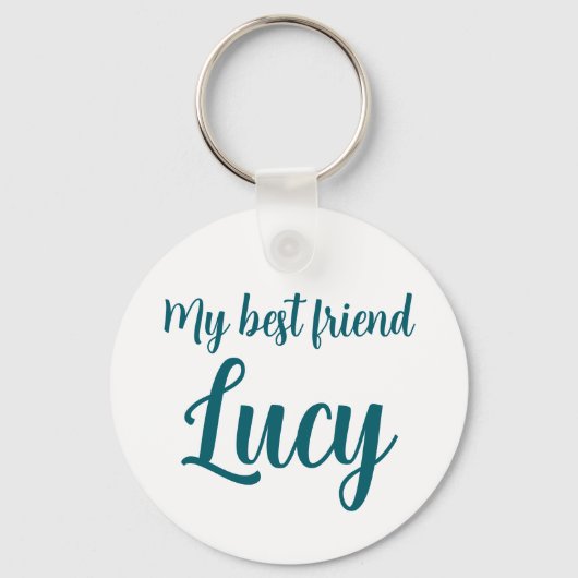 Personalized Pastel Blue Poodle Keychain (Achterkant)