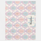 Personalized Pastel Bows Monogram Name Blanket Fleece Deken (Voorkant)