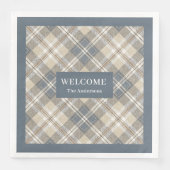 Personalized Pastel Brown Blue Napkins Classic Servet (Voorkant)