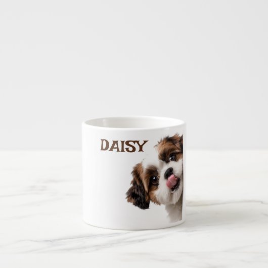 Personalized Pastel Brown Dog Photo Espresso Mug (Devant)