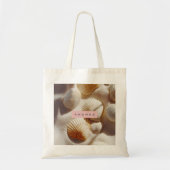 Personalized Pastel Coastal Seashells on Sand Tote Bag (Voorkant)