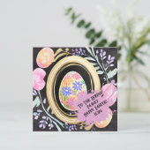 Personalized Pastel Easter Egg Botanical Frame Feestdagenkaart (Staand voorkant)