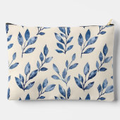 Personalized Pastel Elegant Blue Leaf  Etui (Achterkant)