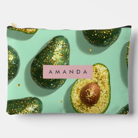 Personalized Pastel Glitter Avocado Design Etui (Voorkant)