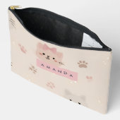 Personalized Pastel Kawaii Cat Face Pattern Etui (Open)