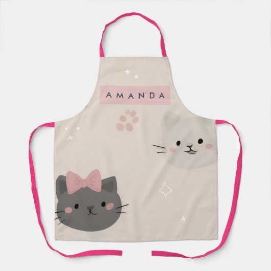 Personalized Pastel Kawaii Cat Face Pattern Schort (Voorkant)