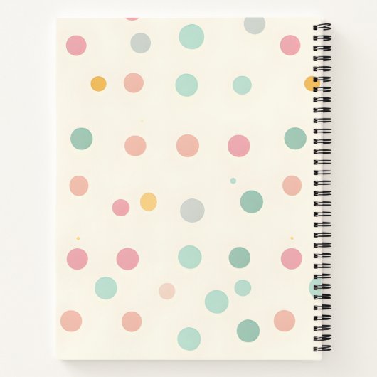 Personalized Pastel Macaron Polka Dot Notitieboek (Achterkant)