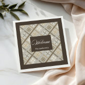 Personalized Pastel Napkins Chic Neutral Geometry Servet