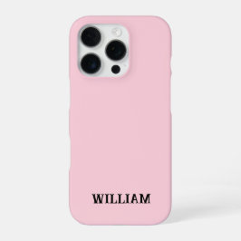 Personalized Pastel Pink iPhone Case with Custom 16 Pro Hoesje