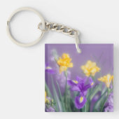 Personalized Pastel Spring floral Sleutelhanger (Voorkant)