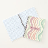 Personalized Pastel Wavy Stripe Style Notitieboek (Binnen)