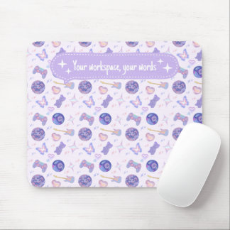 Personalized pastel y2k lavender aesthetic pattern muismat