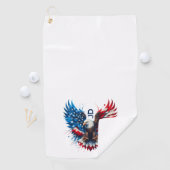 Personalized Patriotic Colors America Bold Eagle Golfhanddoek (Insitu)