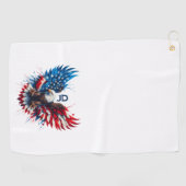 Personalized Patriotic Colors America Bold Eagle Golfhanddoek (Horizontaal)