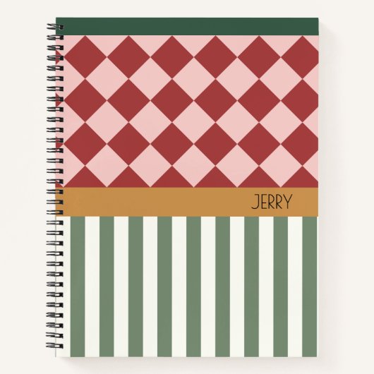 Personalized Pattern Notebook with Name Notitieboek (Voorkant)