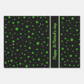 Personalized Pattern of green shamrocks with pearl Inpakpapier Vel (Voorkant 3)