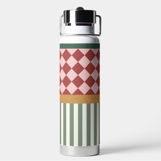 Personalized Pattern Water Bottle with Name Waterfles (Achterkant)