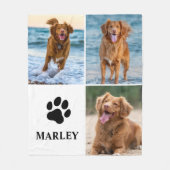 Personalized Paw Dog Lover Photo Collage Pet Fleece Deken (Voorkant)