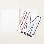 Personalized PE Teacher Planner with Initial (Devant avec enveloppe)